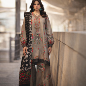 Printed Lawn Dress Set with Cotton Dupatta