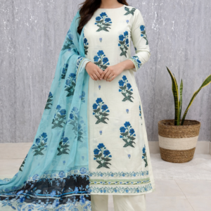 Printed Lawn Dress Set with Cotton Dupatta