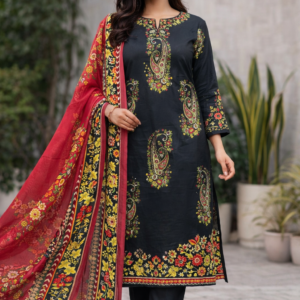 Printed Lawn Dress Set with Cotton Dupatta