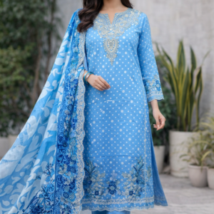Charizma Swissmiss Inspired Embroidered Lawn Unstitched Suit with Cotton Dupatta