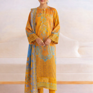 Printed Lawn Dress Set with Embroidered Neck & Daman Panel