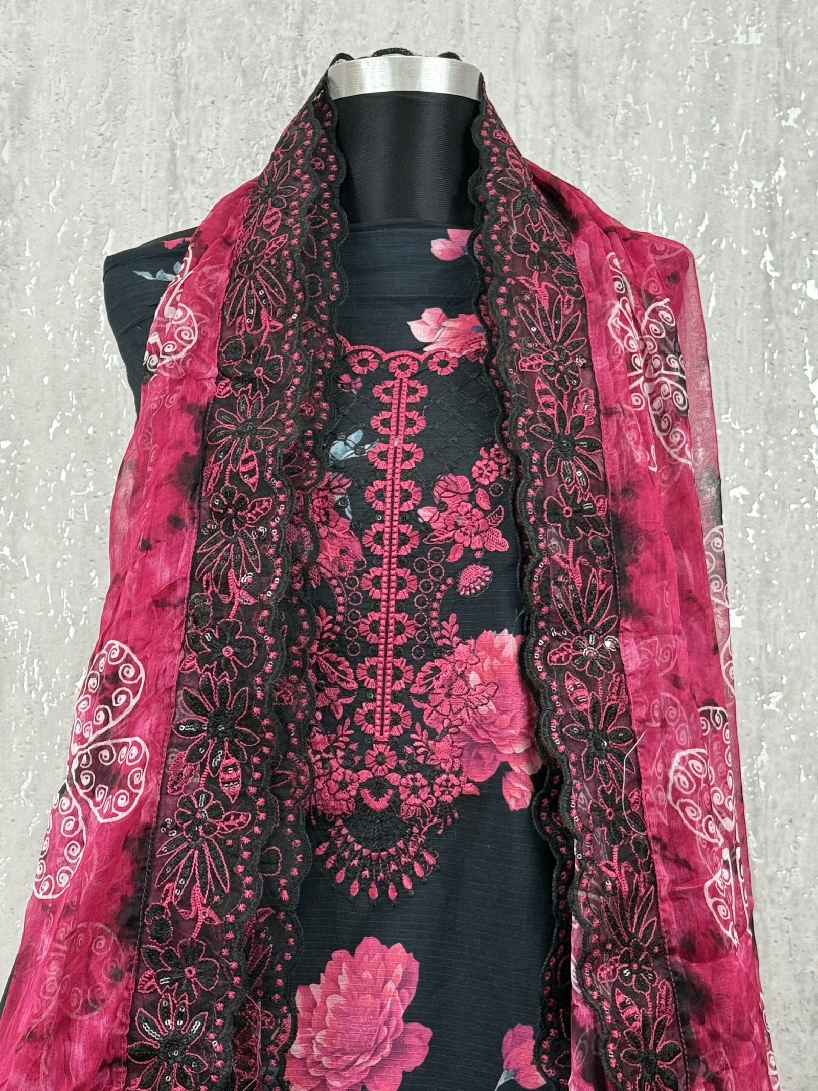 Digital Printed Lawn Suit with Organza Sequin Embroidery & Chiffon Dupatta - Image 3