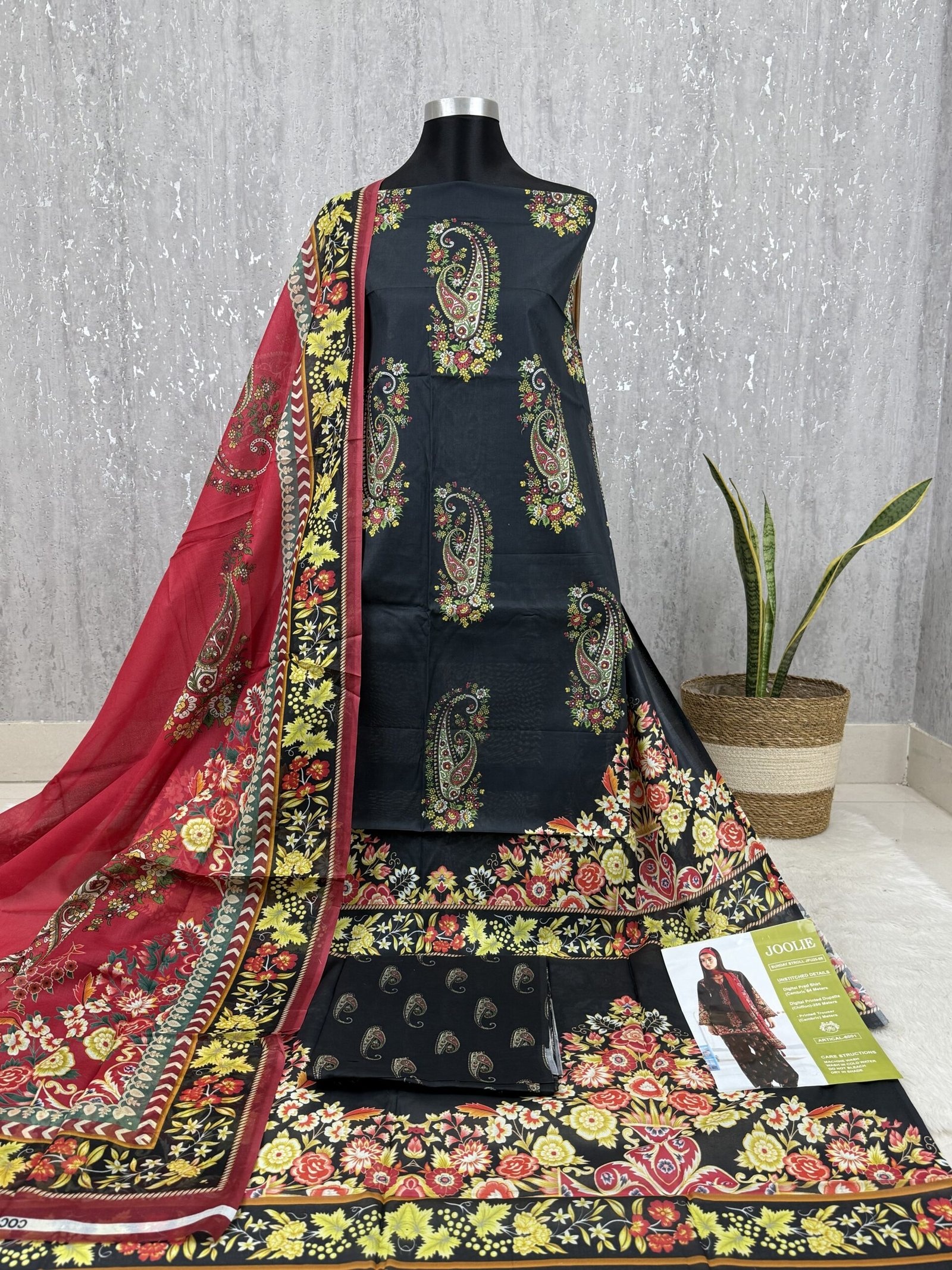 Printed Lawn Dress Set with Cotton Dupatta - Image 2