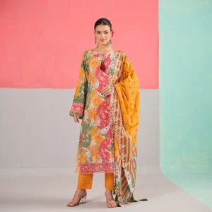 Elegant Printed Lawn 3 Piece Unstitched Set