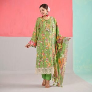 Elegant Printed Lawn 3 Piece Unstitched Set