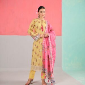 Elegant Printed Lawn 3 Piece Unstitched Set