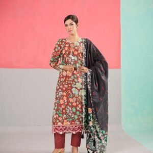 Elegant Printed Lawn 3 Piece Unstitched Set